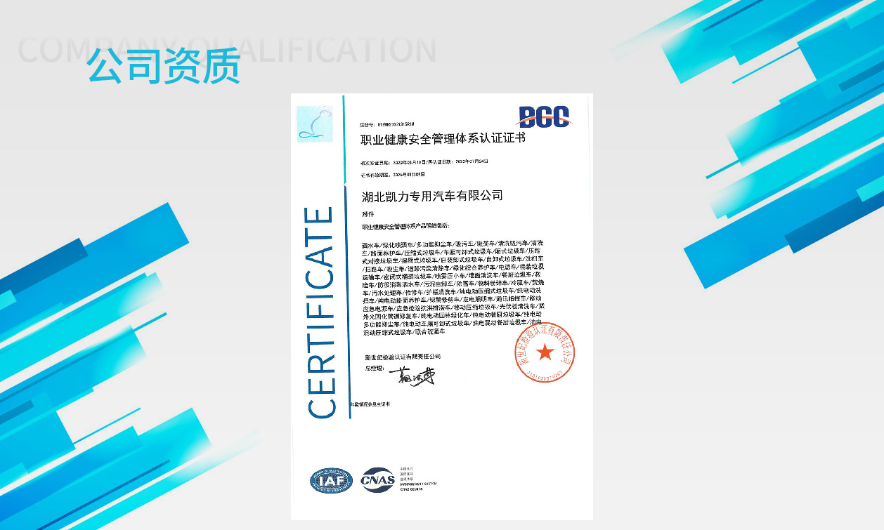 職業(yè)健康安全管理體系認證證書-中文內(nèi)容