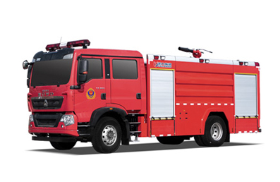 豪沃單橋外露水罐消防車 